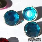 Набор брадсов Eyelet Outlet - Jewel Brads Blue, цвет голубой-аквамарин, 16 мм, 10 штук - ScrapUA.com