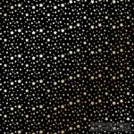 Лист односторонней бумаги с фольгированием Golden stars Black, ТМ Фабрика Декора - ScrapUA.com