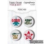 Скрапфишки набор 4шт Military style EN #450, ТМ Фабрика Декора - ScrapUA.com