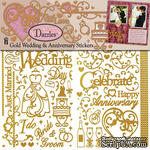 Набор наклеек-высечек HOTP - Wedding Scrap Dazzle Gld, 3 листа, размер 15,2х23 см, 138 шт., цвет золото. - ScrapUA.com
