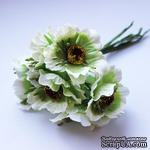 Цветок мака, бело-зеленый, 1 шт. - ScrapUA.com