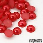 Полужемчужинки Crimson, 4x2мм, цвет красный, 50 шт. - ScrapUA.com