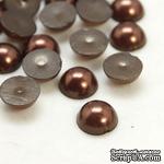 Полужемчужинки CoconutBrown, 8x3.5мм, цвет коричневый, 50 шт. - ScrapUA.com