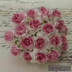 Дикая роза, цвет белый с розовой серединкой, диаметр - 30мм, 1 шт. - ScrapUA.com