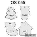 Чипборд ScrapBox - Основа набор тегов новогодних (4 шт.) Os-055 - ScrapUA.com