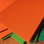 Картон гофрированный мелкий,  плотность 300г, размер 20х30см, цвет оранжевый - ScrapUA.com