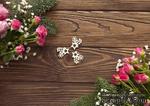 Чипборд от WOODchic - Набор Звездочки с елью, 3 шт., 2.5х3 см - ScrapUA.com
